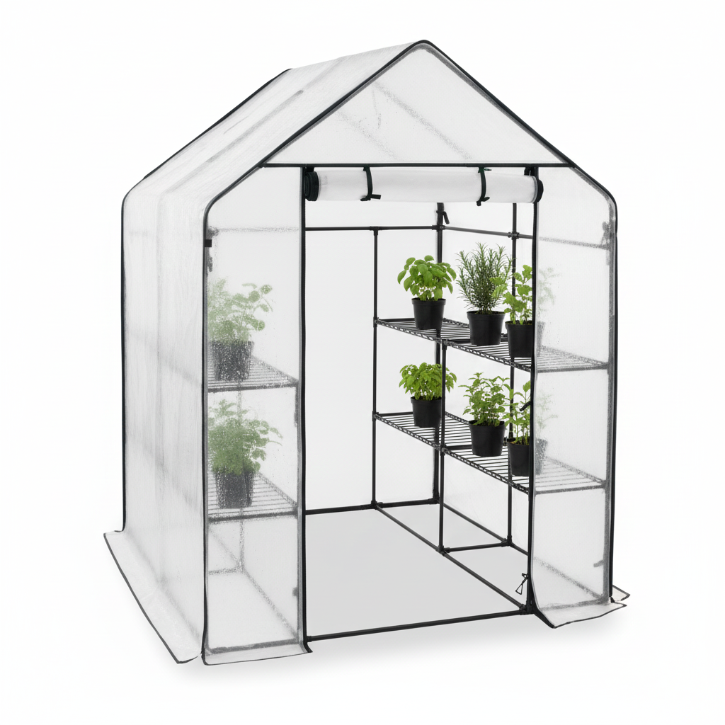 Serre de jardin carrée 2m² - 143 x 143 x 195 cm