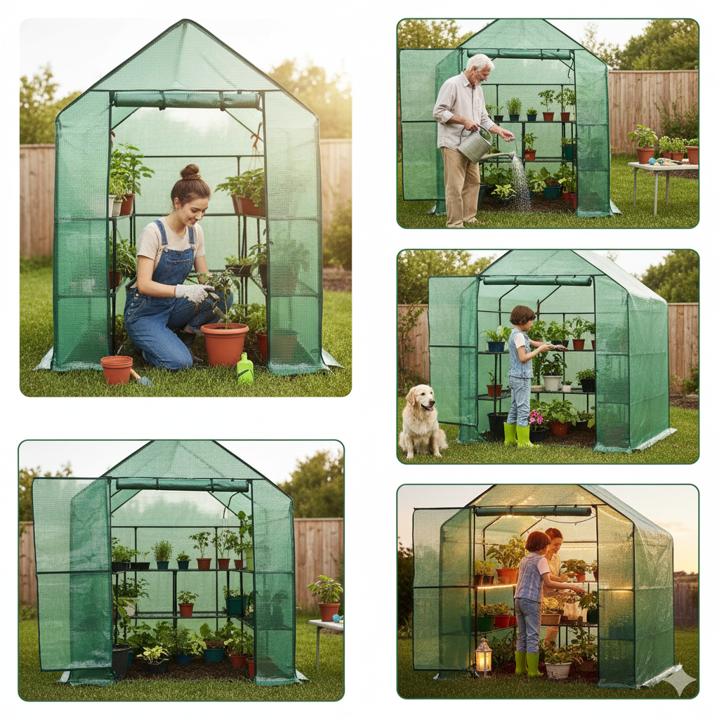 Serre de jardin carrée 2m² - 143 x 143 x 195 cm