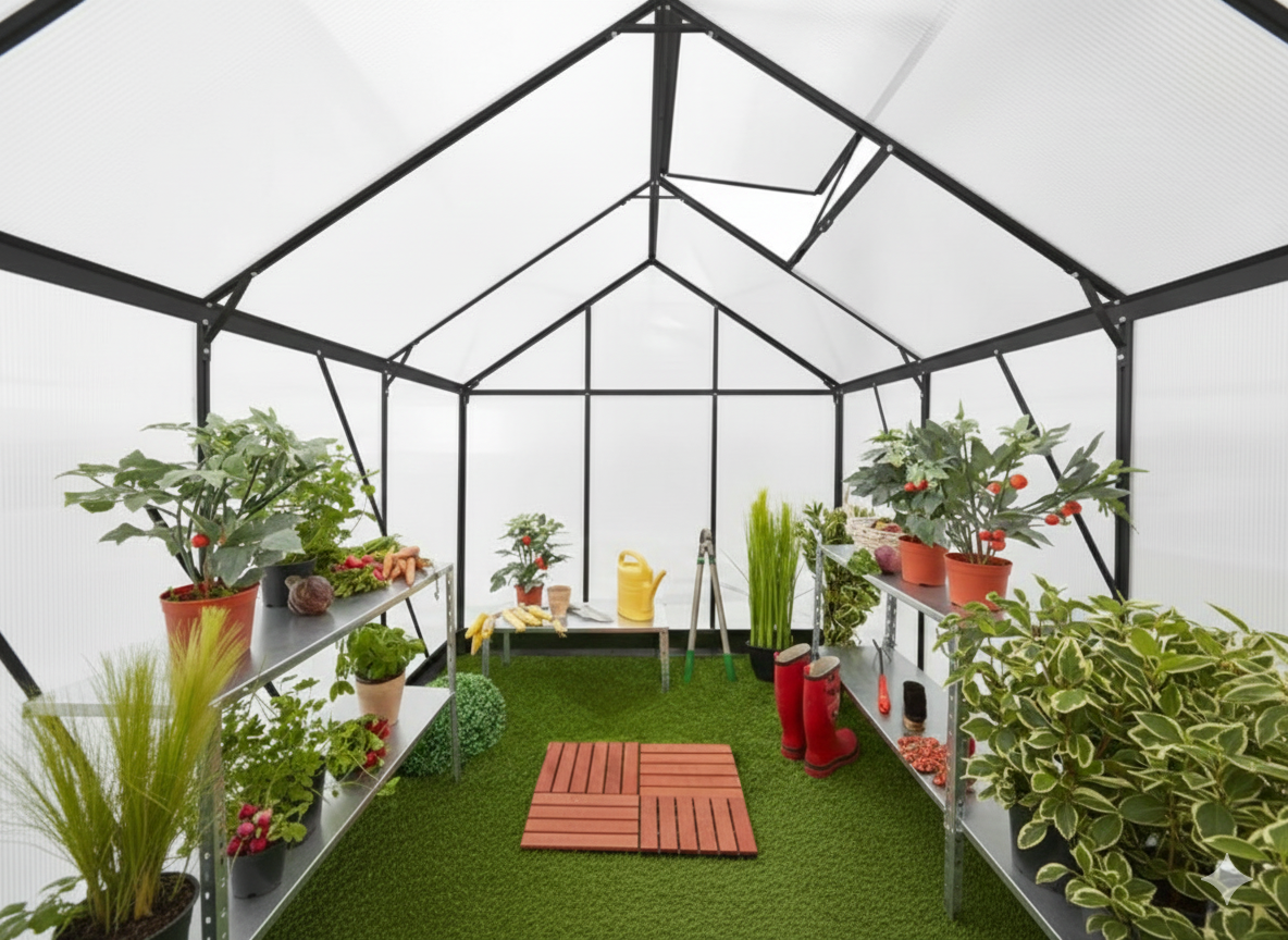 Serre de jardin 4,8m² en Aluminium et Polycarbonate