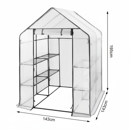 Serre de jardin carrée 2m² - 143 x 143 x 195 cm