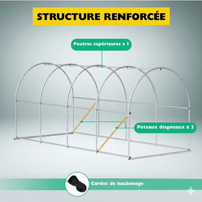 Serre Tunnel de Maraîchage - 7,7 m² (395 x 195 x 198 cm)