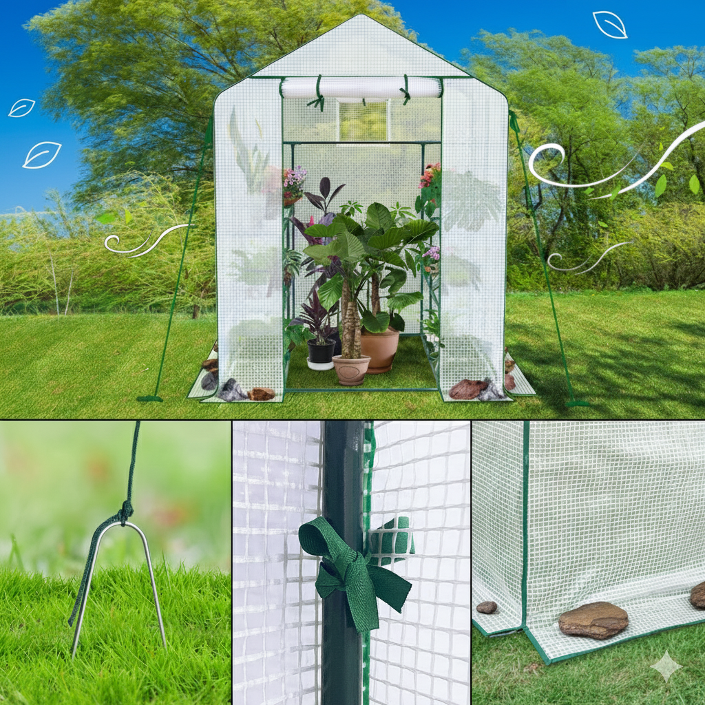 Serre de jardin carrée 2m² - 143 x 143 x 195 cm